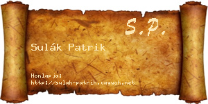 Sulák Patrik névjegykártya