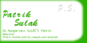 patrik sulak business card